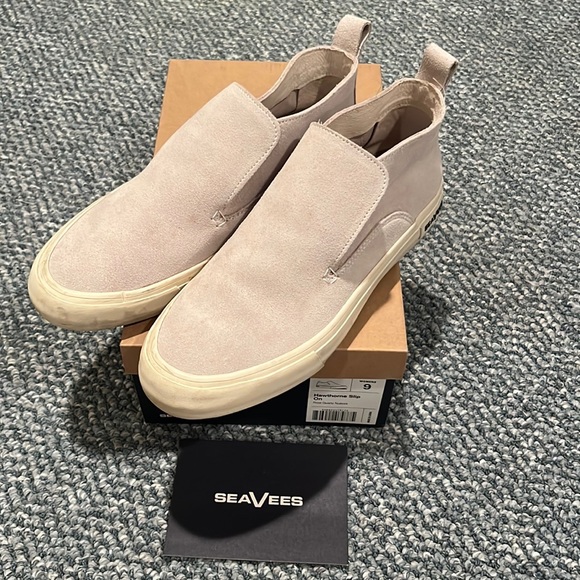 SeaVees Suede Huntington Middie Sneaker in Oyster Color Size 9 In Box - Picture 4 of 10